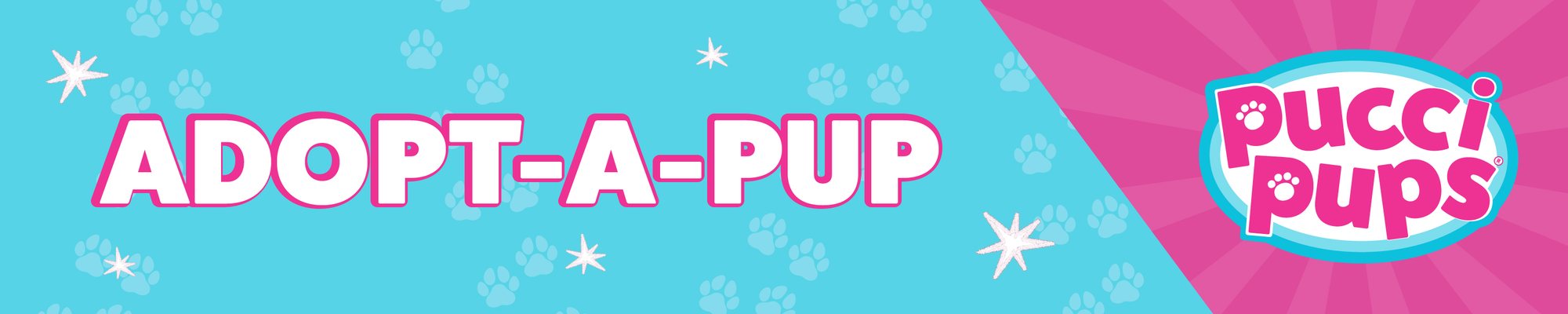 Adopt-A-Pup Trios — Pucci Pups shelf banner