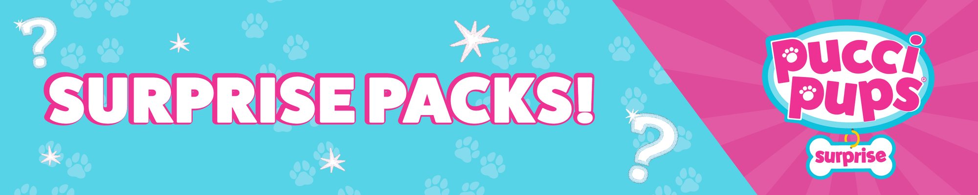 Surprise Packs — Pucci Pups shelf banner