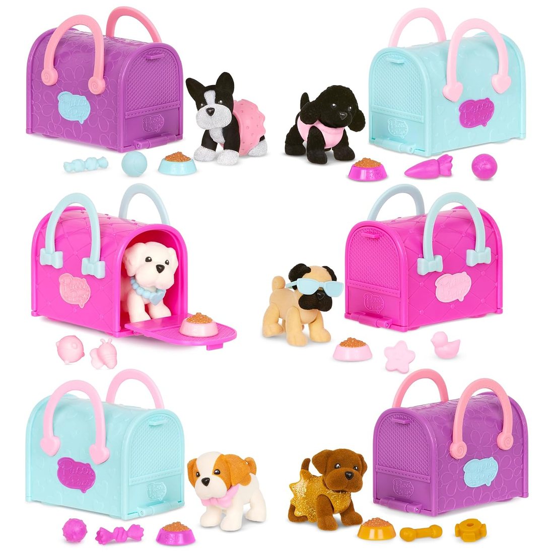 Surprise Six-Pack, Litter Two — plush six pups with its carrier bag